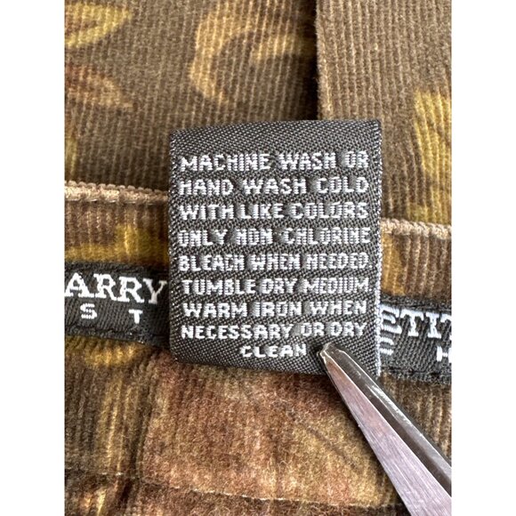 Y2K Stretch Floral Corduroy Pants 6P Neutral Autumn Earth Tones Cotton Straight - Picture 5 of 8